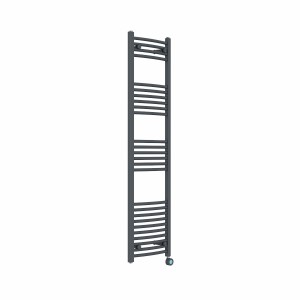 Fjord 1600 x 400mm Curved Anthracite Thermostatic Touch Control Wifi Electric Heated Towel Rail