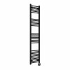 Bergen 1800 x 400mm Straight Black Thermostatic Wifi Control Electric Heated Towel Rail