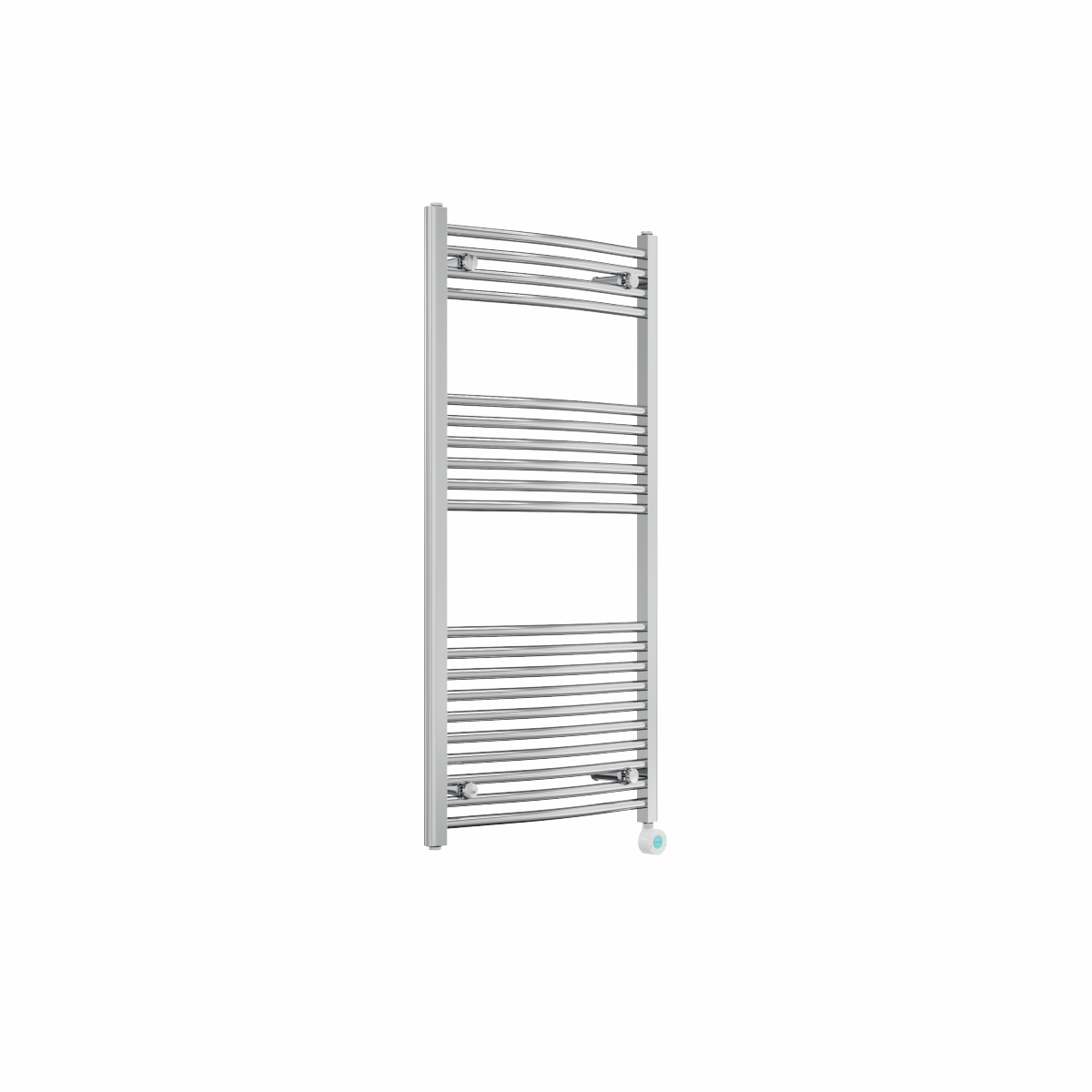 Fjord 1200 x 600mm Curved Chrome Thermostatic Touch Control Electric Heated Towel Rail