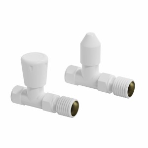 15mm Straight Manual Radiator Valves - White