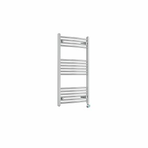 Fjord 1000 x 600mm Curved Chrome Thermostatic Touch Control Wifi Electric Heated Towel Rail