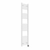 Fjord 1800 x 400mm Curved White Thermostatic Touch Control Electric Heated Towel Rail