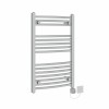 Fjord 800 x 500mm Curved Chrome HEC Thermostatic Electric Heated Towel Rail