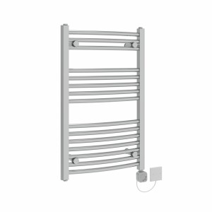 Fjord 800 x 500mm Curved Chrome HEC Thermostatic Electric Heated Towel Rail