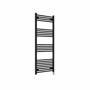 Bergen 1400 x 600mm Straight Black Thermostatic Touch Control Electric Heated Towel Rail