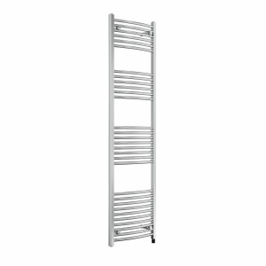Fjord 1800 x 500mm Curved Chrome Prefilled Electric Heated Towel Rail