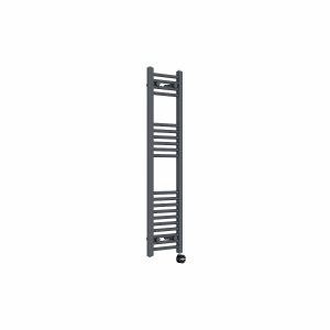 Bergen 1200 x 300mm Straight Anthracite Thermostatic Touch Control Electric Heated Towel Rail