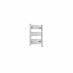 Fjord 600 x 500mm Curved Chrome Thermostatic Touch Control Electric Heated Towel Rail
