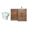 Calm Walnut Right Hand Combination Vanity Unit with RAK-Tonique Toilet & Soft Close Seat & Concealed Cistern - 1100mm