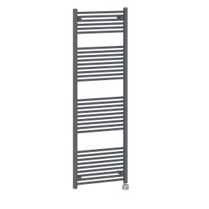 Bergen 1800 x 600mm Straight Grey Thermostatic Electric Heated Towel Rail