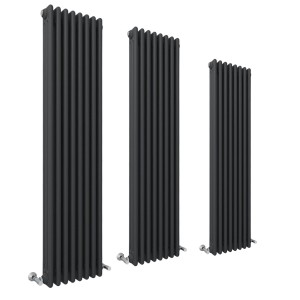 Bern Anthracite Triple Vertical Column Radiator - Choice of Sizes