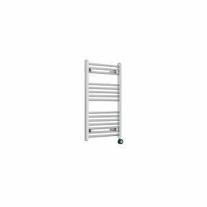 Bergen 800 x 500mm Straight Chrome Thermostatic Touch Control Wifi Electric Heated Towel Rail