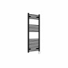 Fjord 1200 x 500mm Curved Black Thermostatic Wifi Control Electric Heated Towel Rail