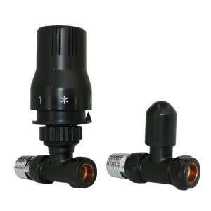 Straight Thermostatic Radiator Valves - Black