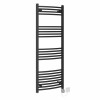 Fjord 1400 x 500mm Curved Black HEC Thermostatic Electric Heated Towel Rail