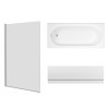Rivington 1400 x 700mm Straight Bath Single Ended with Front Panel and Square Chrome Bath Screen