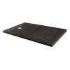 Shower Tray  1600 x 800 mm ABS Stone Flat Top Walk-in Rectangle Black Sparkle With Drying Area