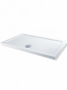Essentials 1700 x 800mm Rectangle Stone Shower Tray White