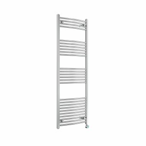 Fjord 1600 x 600mm Curved Chrome Thermostatic Touch Control Electric Heated Towel Rail