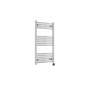 Fjord 1000 x 600mm Curved Chrome Thermostatic Touch Control Electric Heated Towel Rail