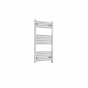 Bergen 1000 x 600mm Straight Chrome Prefilled Electric Heated Towel Rail