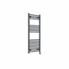 Fjord 1200 x 500mm Curved Anthracite Thermostatic Touch Control Wifi Electric Heated Towel Rail