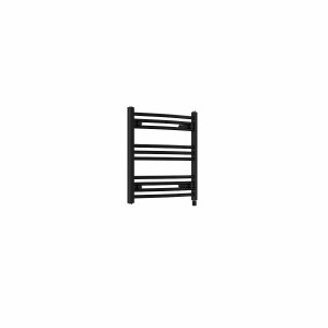 Fjord 600 x 600mm Curved Black Electric Heated Towel Rail