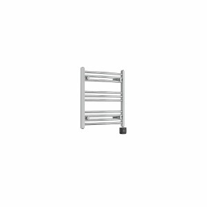 Fjord 600 x 600mm Curved Chrome Thermostatic Wifi Control Electric Heated Towel Rail