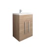 Calm Light Oak 600mm Freestanding Vanity Unit & Basin