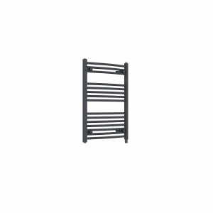 Fjord 800 x 600mm Curved Anthracite Prefilled Electric Heated Towel Rail