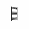 Fjord 1000 x 600mm Curved Black Prefilled Electric Heated Towel Rail