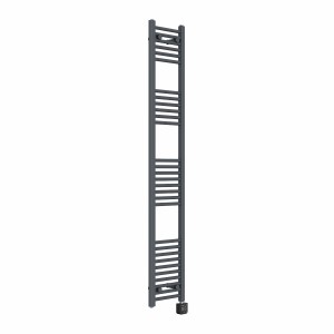Bergen 1800 x 300mm Straight Anthracite Thermostatic Wifi Control Electric Heated Towel Rail