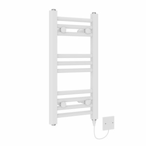Bergen 600 x 300mm White Straight Electric Heated Towel Rail