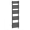 Juva 1600 x 450mm Satin Black Flat Panel Electric Thermostatic Heated Designer Towel Rail