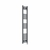 Fjord 1600 x 300mm Curved Anthracite Thermostatic Touch Control Electric Heated Towel Rail