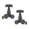 Traditional Corner Cross Head Radiator Valves - Anthracite