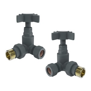 Traditional Corner Cross Head Radiator Valves - Anthracite