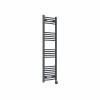 Fjord 1400 x 400mm Curved Anthracite Thermostatic Touch Control Electric Heated Towel Rail