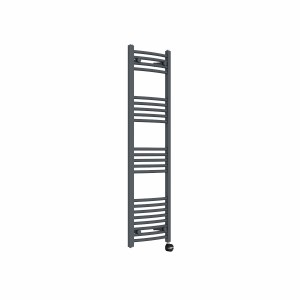 Fjord 1400 x 400mm Curved Anthracite Thermostatic Touch Control Electric Heated Towel Rail