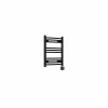 Fjord 600 x 500mm Curved Black Thermostatic Wifi Control Electric Heated Towel Rail