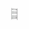Fjord 800 x 600mm Curved Chrome Thermostatic Touch Control Electric Heated Towel Rail
