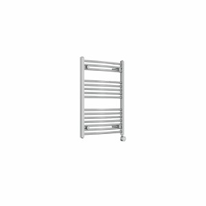 Fjord 800 x 600mm Curved Chrome Thermostatic Touch Control Electric Heated Towel Rail