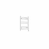 Fjord 600 x 500mm Curved White Thermostatic Touch Control Electric Heated Towel Rail