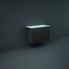 RAK-Joy 1000mm Two Door Wall Hung Vanity Unit With Slim Basin - Moka Walnut