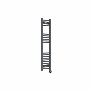 Fjord 1200 x 300mm Curved Anthracite Thermostatic Touch Control Electric Heated Towel Rail