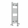 Fjord 800 x 300mm Dual Fuel Curved Chrome Thermostatic Electric Heated Towel Rail
