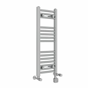 Fjord 800 x 300mm Dual Fuel Curved Chrome Thermostatic Electric Heated Towel Rail
