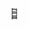 Fjord 800 x 500mm Curved Black Prefilled Electric Heated Towel Rail