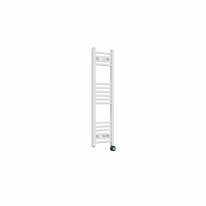 Fjord 1000 x 300mm Curved White Thermostatic Touch Control Wifi Electric Heated Towel Rail