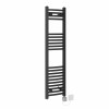 Fjord 1200 x 300mm Curved Black HEC Thermostatic Electric Heated Towel Rail
